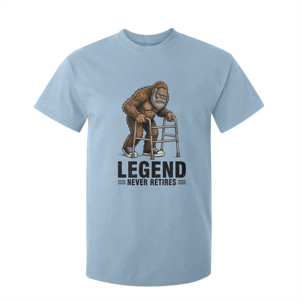 Funny Old Bigfoot Retirement Gift T Shirt For Kid Legend Never Retires TS12 Light Blue Print Your Wear