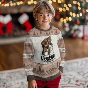Funny Old Bigfoot Retirement Gift Ugly Christmas Sweater Legend Never Retires TS12 Mocha Mousse Print Your Wear