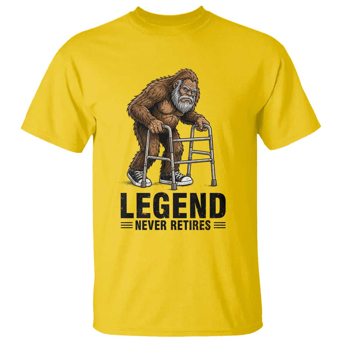 Funny Old Bigfoot Retirement Gift T Shirt Legend Never Retires TS12 Daisy Print Your Wear