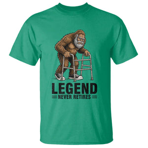 Funny Old Bigfoot Retirement Gift T Shirt Legend Never Retires TS12 Irish Green Print Your Wear