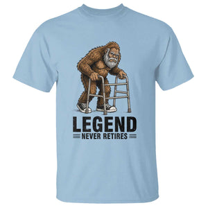 Funny Old Bigfoot Retirement Gift T Shirt Legend Never Retires TS12 Light Blue Print Your Wear