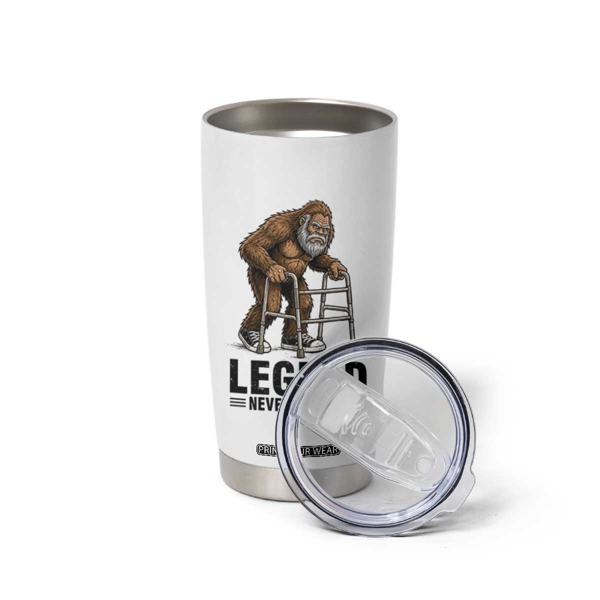 Funny Old Bigfoot Retirement Gift Tumbler Cup Legend Never Retires TS12 Print Your Wear
