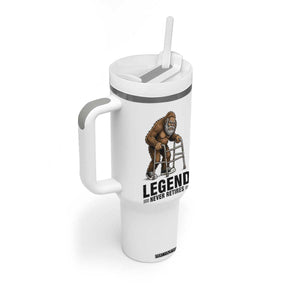 Funny Old Bigfoot Retirement Gift Tumbler With Handle Legend Never Retires TS12 Print Your Wear