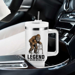 Funny Old Bigfoot Retirement Gift Tumbler With Handle Legend Never Retires TS12 Print Your Wear