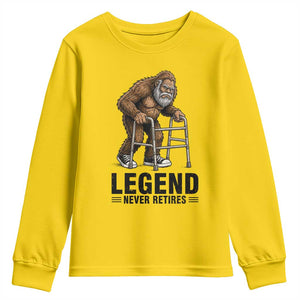 Funny Old Bigfoot Retirement Gift Youth Sweatshirt Legend Never Retires TS12 Daisy Print Your Wear