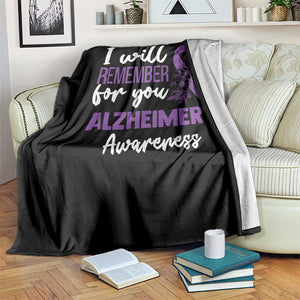 Alzheimers Caregiver Support Purple Ribbon Throw Blanket I Will Remember For You TS12 Print Your Wear