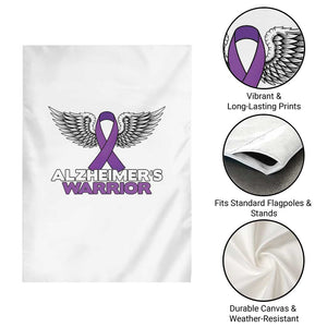 Alzheimers Warrior Garden Flag Purple Ribbon Angel Wings Memory Support Gift TS12 Print Your Wear