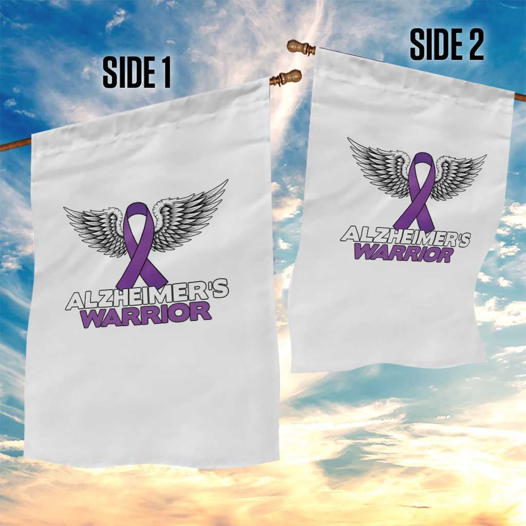 Alzheimers Warrior Garden Flag Purple Ribbon Angel Wings Memory Support Gift TS12 Print Your Wear