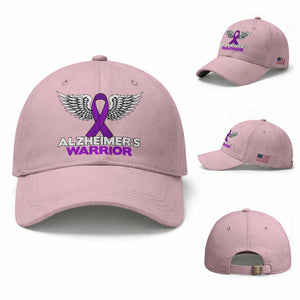 Alzheimers Warrior Baseball Cap Purple Ribbon Angel Wings Memory Support Gift TS12 Baseball Cap Universal Fit Light Pink Print Your Wear
