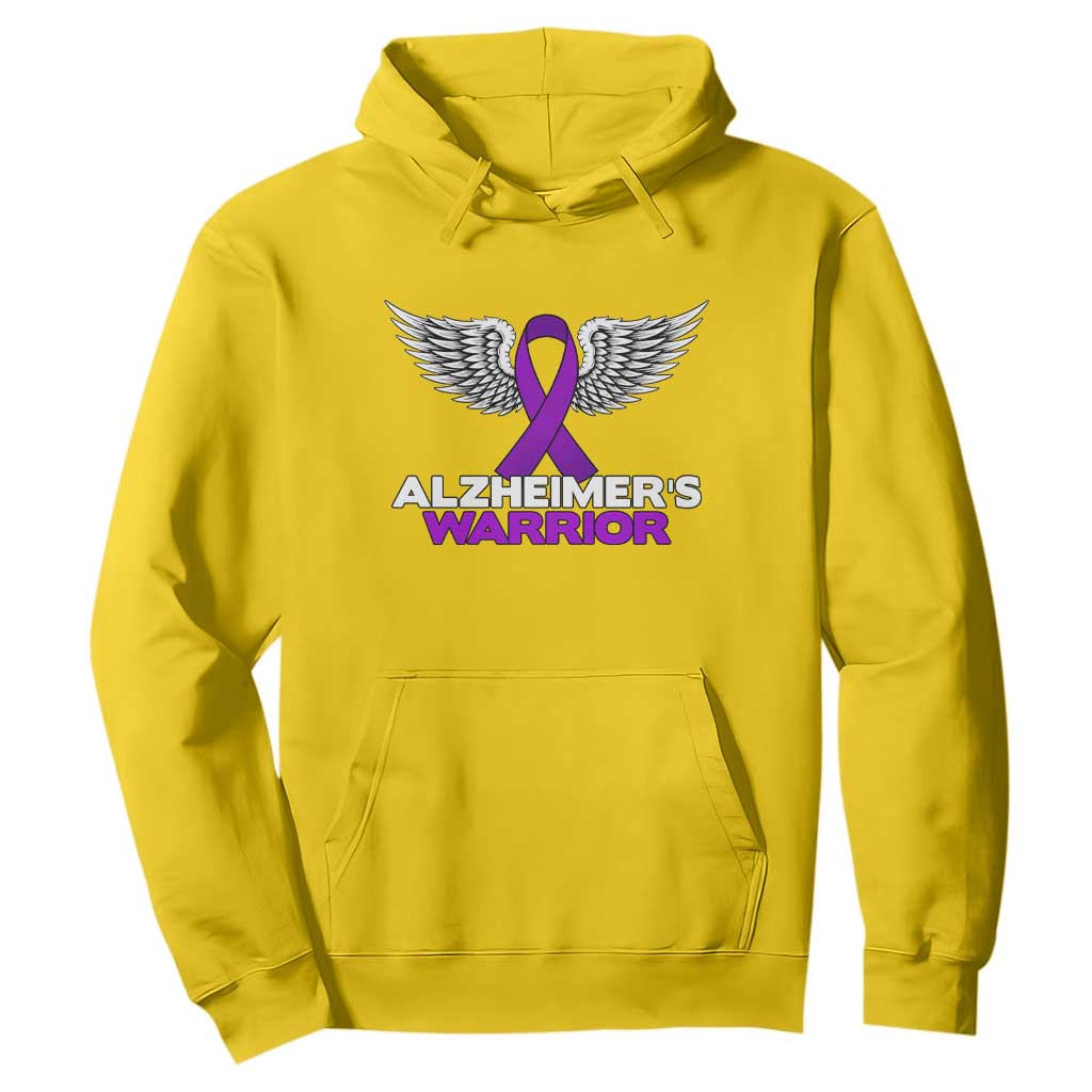 Alzheimers Warrior Hoodie Purple Ribbon Angel Wings Memory Support Gift TS12 Daisy Print Your Wear