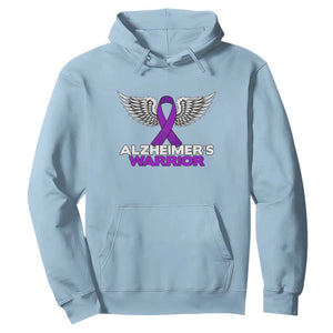 Alzheimers Warrior Hoodie Purple Ribbon Angel Wings Memory Support Gift TS12 Light Blue Print Your Wear
