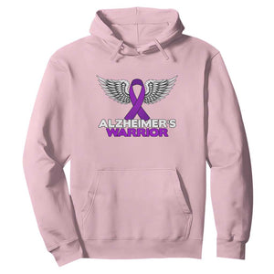 Alzheimers Warrior Hoodie Purple Ribbon Angel Wings Memory Support Gift TS12 Light Pink Print Your Wear