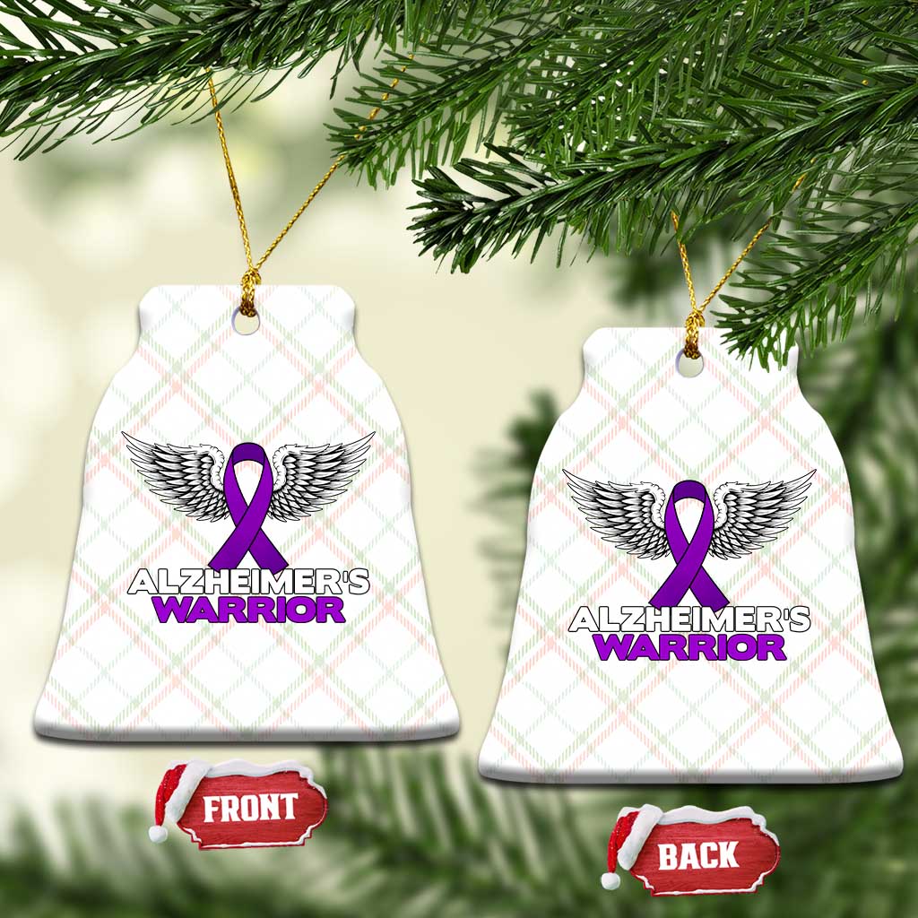 Alzheimers Warrior Ceramic Ornament Purple Ribbon Angel Wings Memory Support Gift TS12 Print Your Wear
