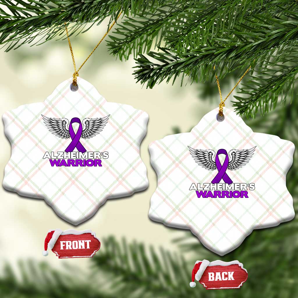 Alzheimers Warrior Ceramic Ornament Purple Ribbon Angel Wings Memory Support Gift TS12 Print Your Wear