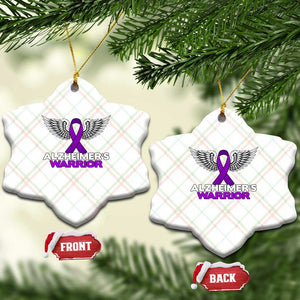 Alzheimers Warrior Ceramic Ornament Purple Ribbon Angel Wings Memory Support Gift TS12 Print Your Wear