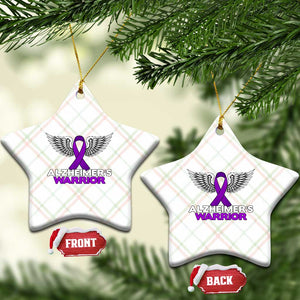 Alzheimers Warrior Ceramic Ornament Purple Ribbon Angel Wings Memory Support Gift TS12 Print Your Wear
