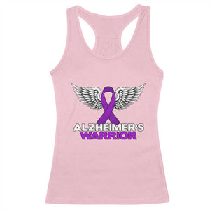 Alzheimers Warrior Racerback Tank Top Purple Ribbon Angel Wings Memory Support Gift TS12 Light Pink Print Your Wear