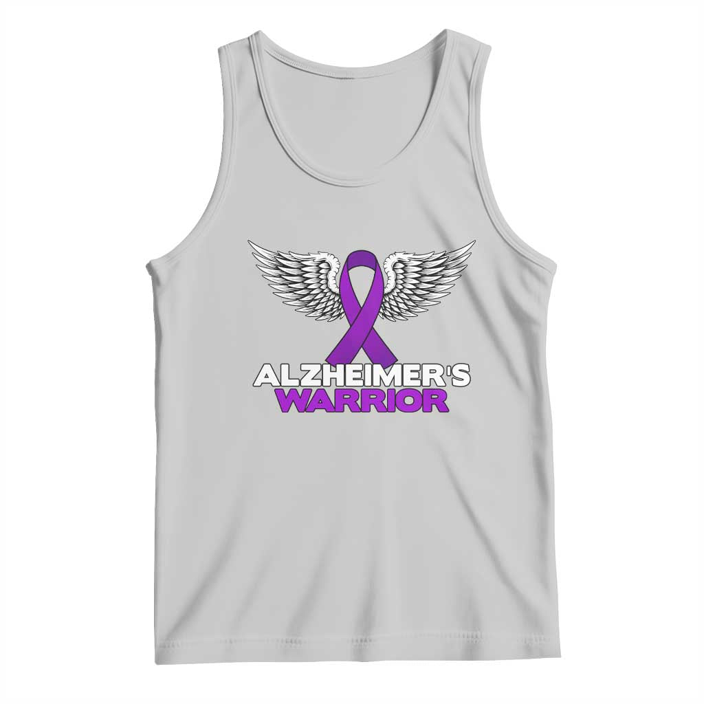 Alzheimers Warrior Tank Top Purple Ribbon Angel Wings Memory Support Gift TS12 Ash Print Your Wear