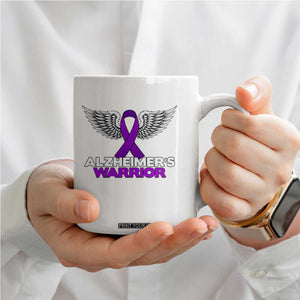 Alzheimers Warrior Coffee Mug Purple Ribbon Angel Wings Memory Support Gift TS12 Print Your Wear