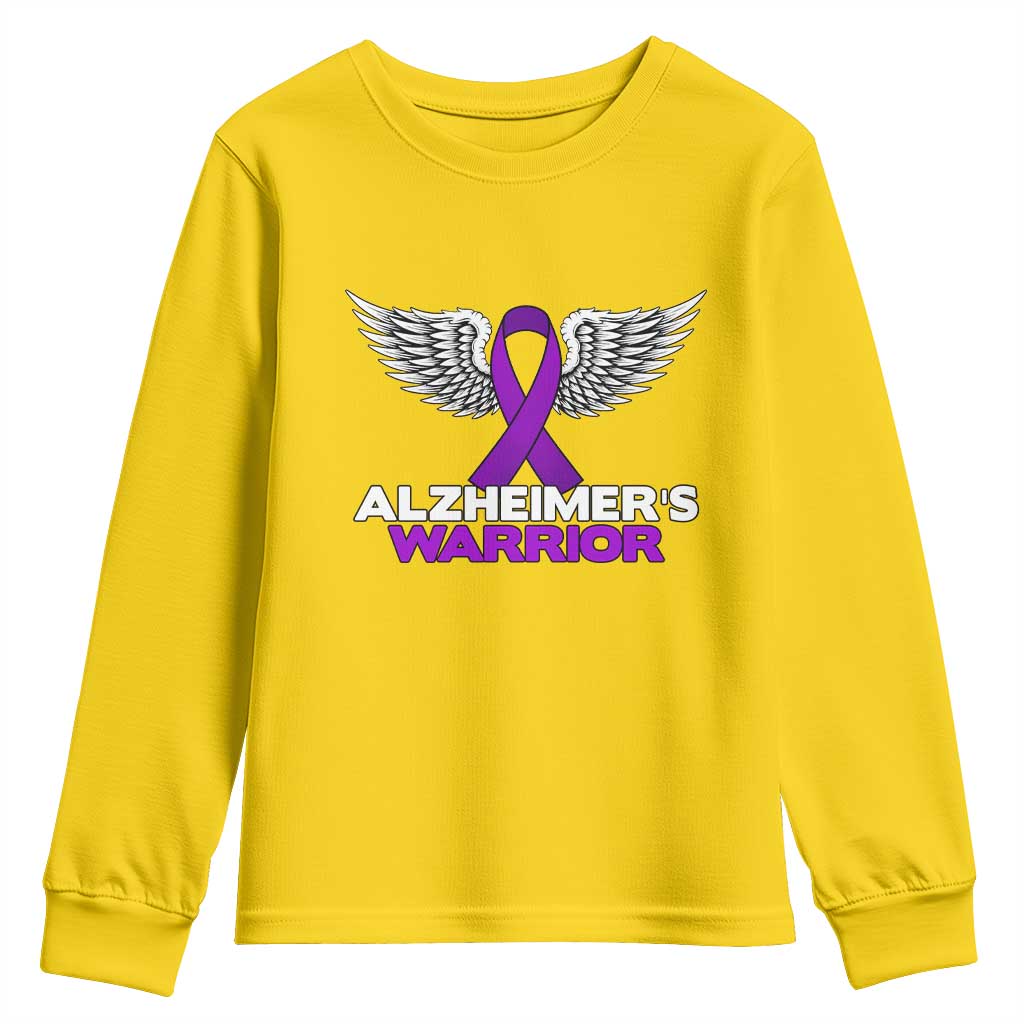 Alzheimers Warrior Youth Sweatshirt Purple Ribbon Angel Wings Memory Support Gift TS12 Daisy Print Your Wear