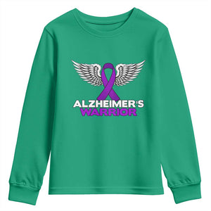 Alzheimers Warrior Youth Sweatshirt Purple Ribbon Angel Wings Memory Support Gift TS12 Irish Green Print Your Wear