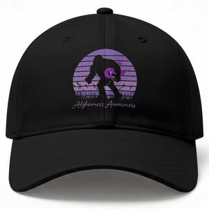 Vintage Bigfoot Alzheimers Awareness Baseball Cap Purple Ribbon Support Graphic TS12 Print Your Wear