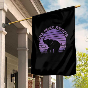 Alzheimer's Awareness Support Garden Flag Vintage Elephant Love Never Forgets TS12 Print Your Wear