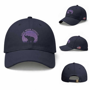 Alzheimer's Awareness Support Baseball Cap Vintage Elephant Love Never Forgets TS12 Baseball Cap Universal Fit Navy Print Your Wear
