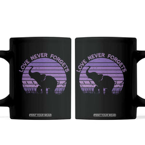 Alzheimer's Awareness Support Coffee Mug Vintage Elephant Love Never Forgets TS12 Black Print Your Wear