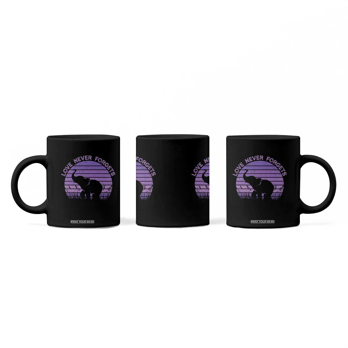 Alzheimer's Awareness Support Coffee Mug Vintage Elephant Love Never Forgets TS12 Print Your Wear