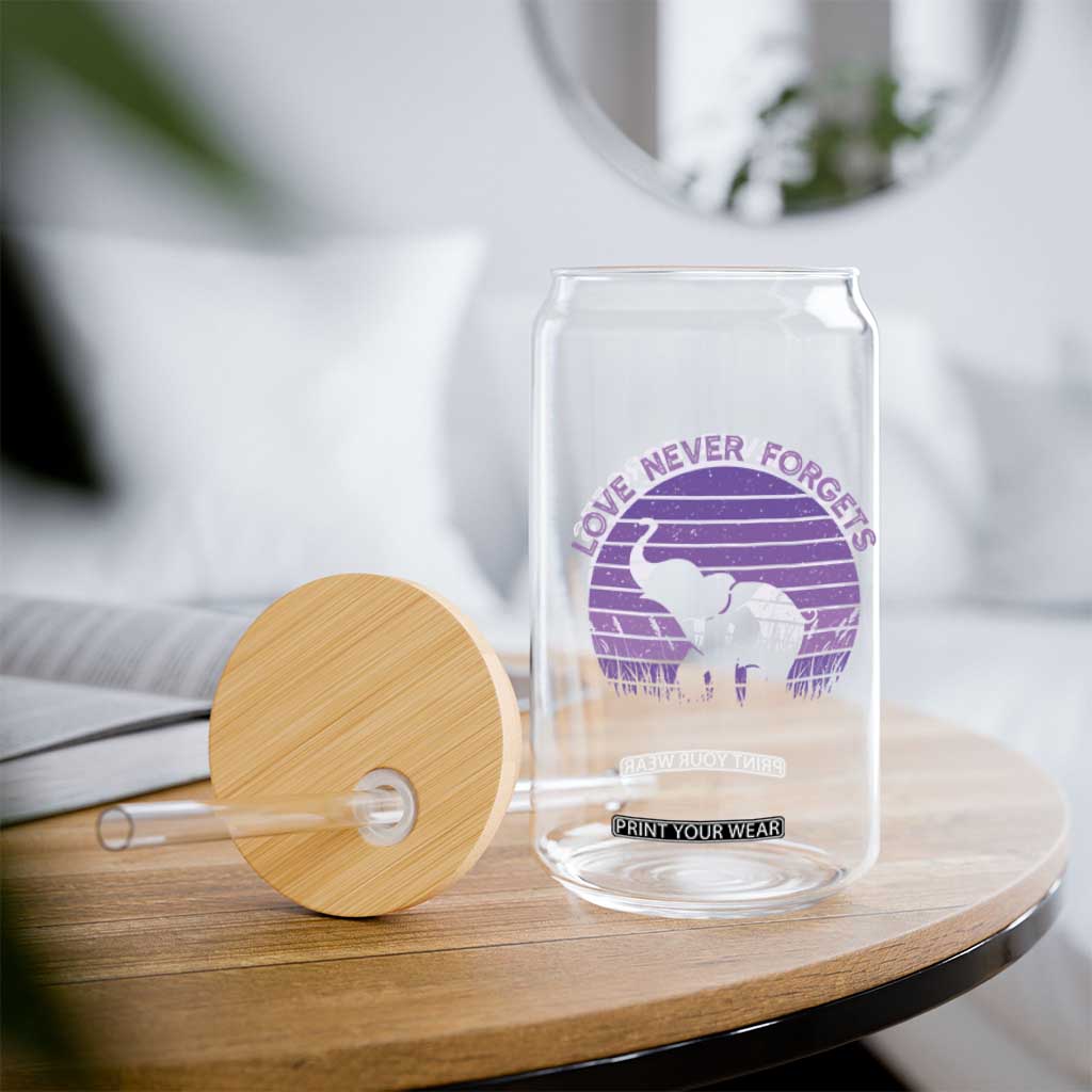 Alzheimer's Awareness Support Glass Can Vintage Elephant Love Never Forgets TS12 Print Your Wear