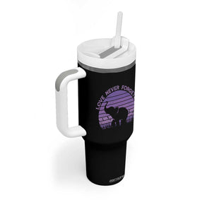 Alzheimer's Awareness Support Tumbler With Handle Vintage Elephant Love Never Forgets TS12 Print Your Wear