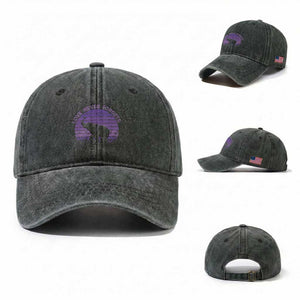 Alzheimer's Awareness Support Washed Cotton Baseball Cap Vintage Elephant Love Never Forgets TS12 Washed Cap Universal Fit Dark Green Print Your Wear