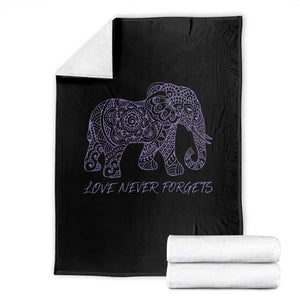 Love Never Forgets Elephant Mandala Throw Blanket Animal Lover Gift TS12 Black Print Your Wear