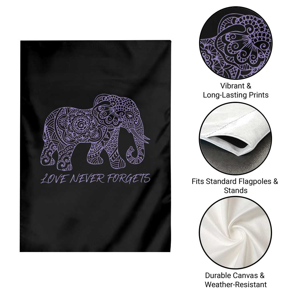Love Never Forgets Elephant Mandala Garden Flag Animal Lover Gift TS12 Print Your Wear