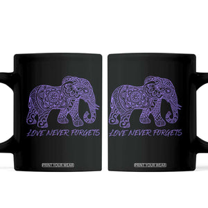 Love Never Forgets Elephant Mandala Coffee Mug Animal Lover Gift TS12 Black Print Your Wear