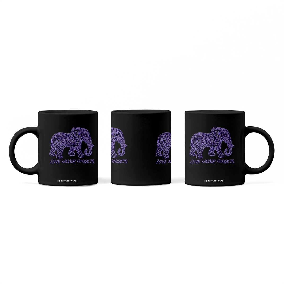 Love Never Forgets Elephant Mandala Coffee Mug Animal Lover Gift TS12 Print Your Wear
