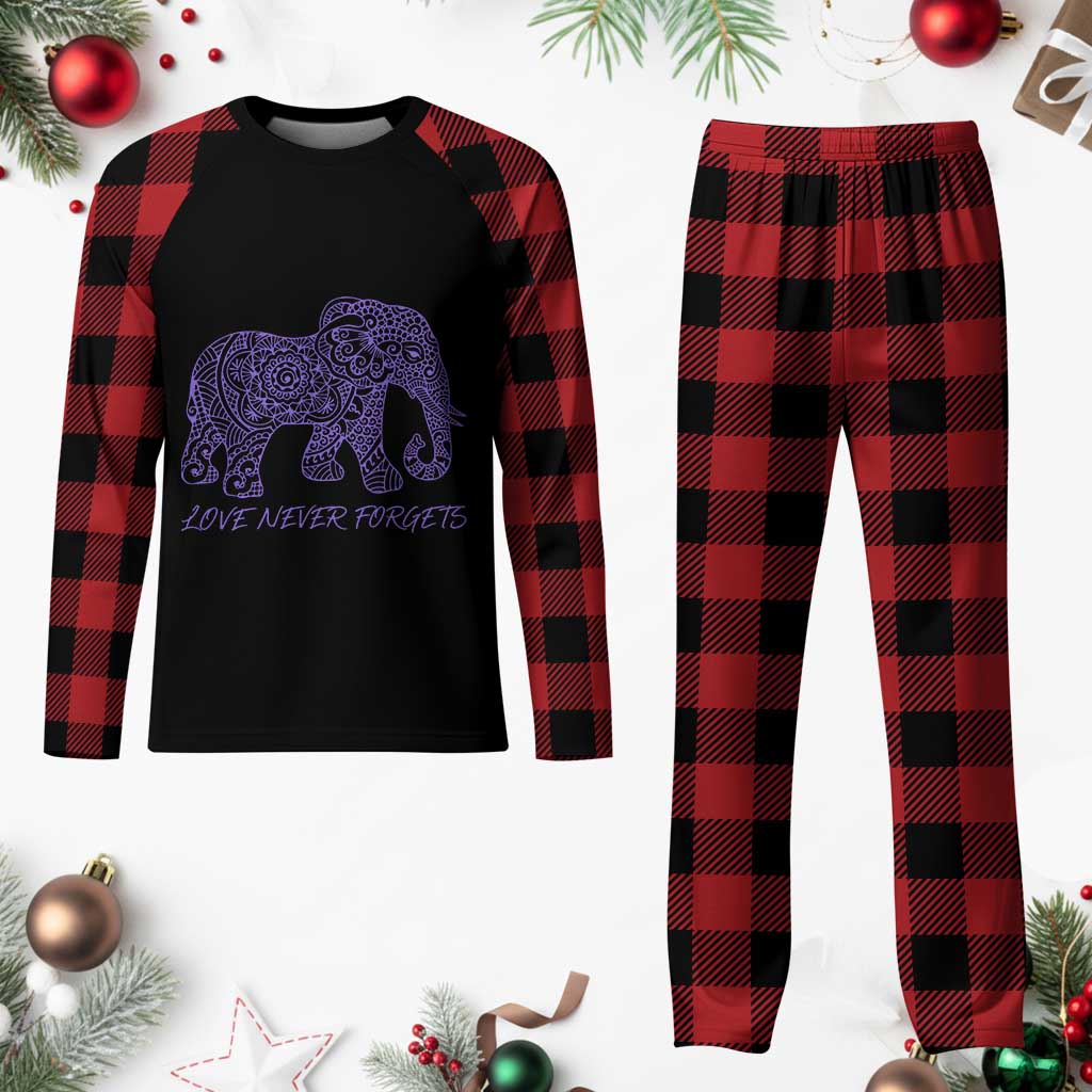 Love Never Forgets Elephant Mandala Plaid Pajama Set Animal Lover Gift TS12 Buffalo Plaid Print Your Wear