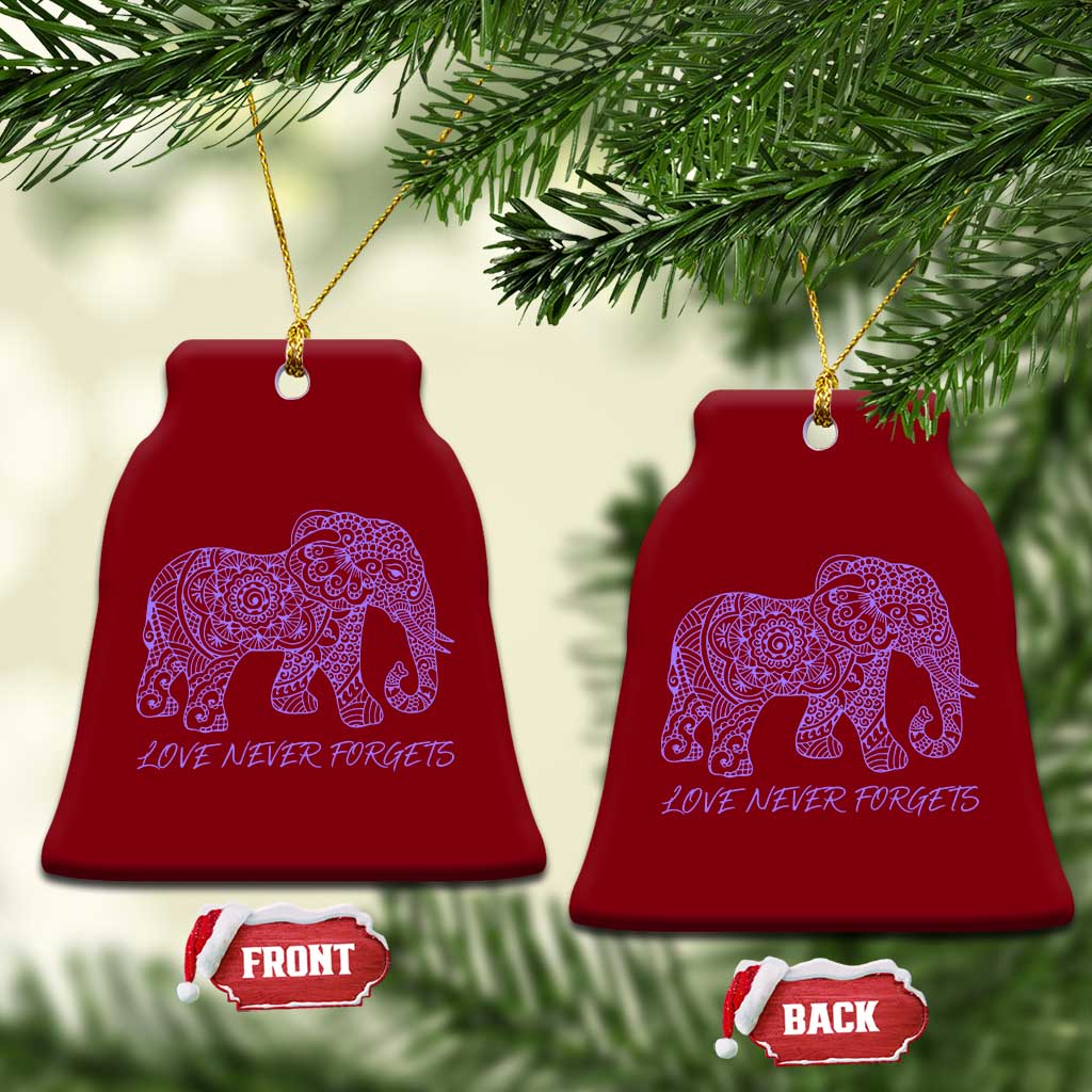 Love Never Forgets Elephant Mandala Ceramic Ornament Animal Lover Gift TS12 Print Your Wear