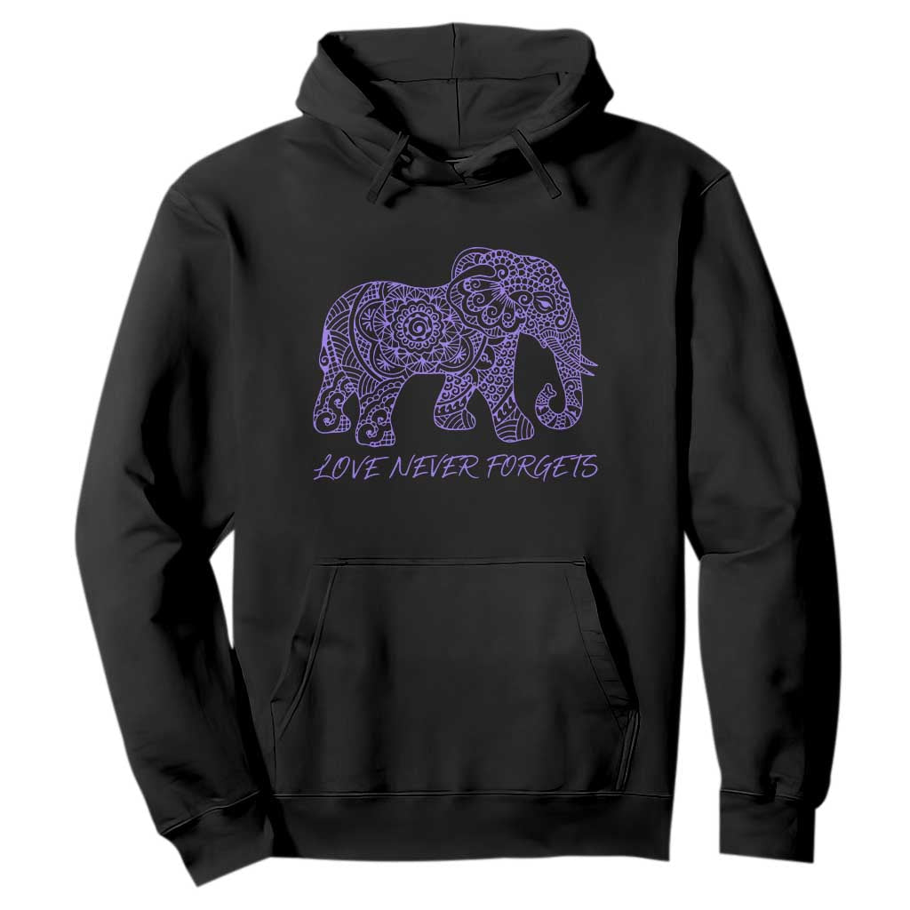 Love Never Forgets Elephant Mandala Hoodie Animal Lover Gift TS12 Black Print Your Wear