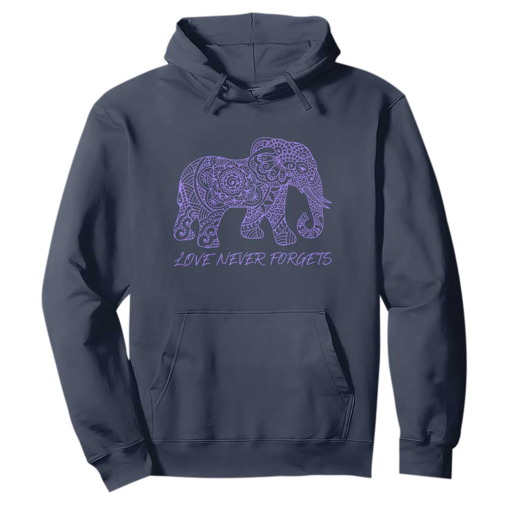 Love Never Forgets Elephant Mandala Hoodie Animal Lover Gift TS12 Navy Print Your Wear