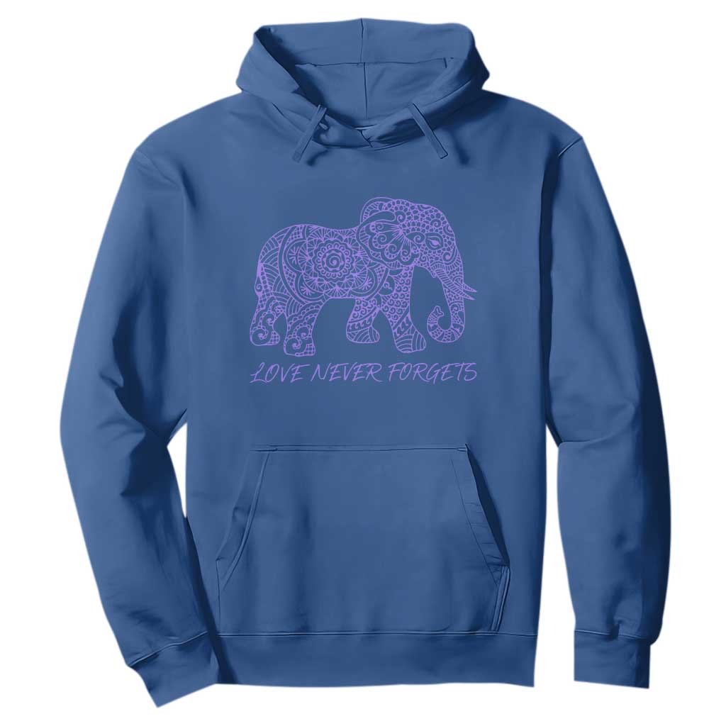 Love Never Forgets Elephant Mandala Hoodie Animal Lover Gift TS12 Royal Blue Print Your Wear