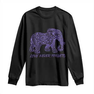 Love Never Forgets Elephant Mandala Long Sleeve Shirt Animal Lover Gift TS12 Black Print Your Wear