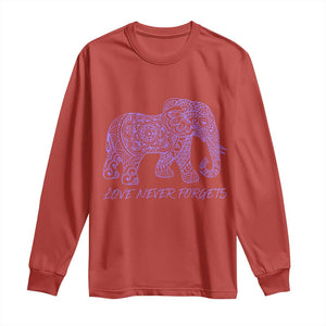 Love Never Forgets Elephant Mandala Long Sleeve Shirt Animal Lover Gift TS12 Red Print Your Wear