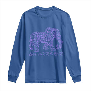 Love Never Forgets Elephant Mandala Long Sleeve Shirt Animal Lover Gift TS12 Royal Blue Print Your Wear