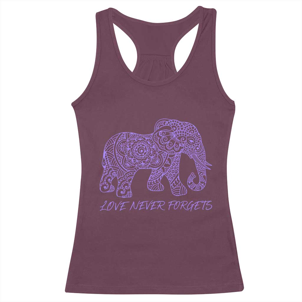 Love Never Forgets Elephant Mandala Racerback Tank Top Animal Lover Gift TS12 Maroon Print Your Wear