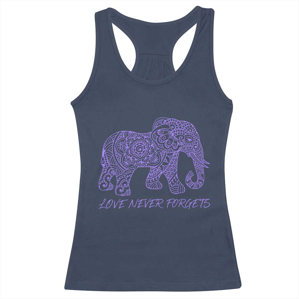 Love Never Forgets Elephant Mandala Racerback Tank Top Animal Lover Gift TS12 Navy Print Your Wear