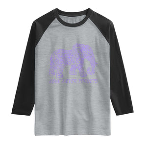 Love Never Forgets Elephant Mandala Raglan Shirt Animal Lover Gift TS12 Heather Gray Black Print Your Wear