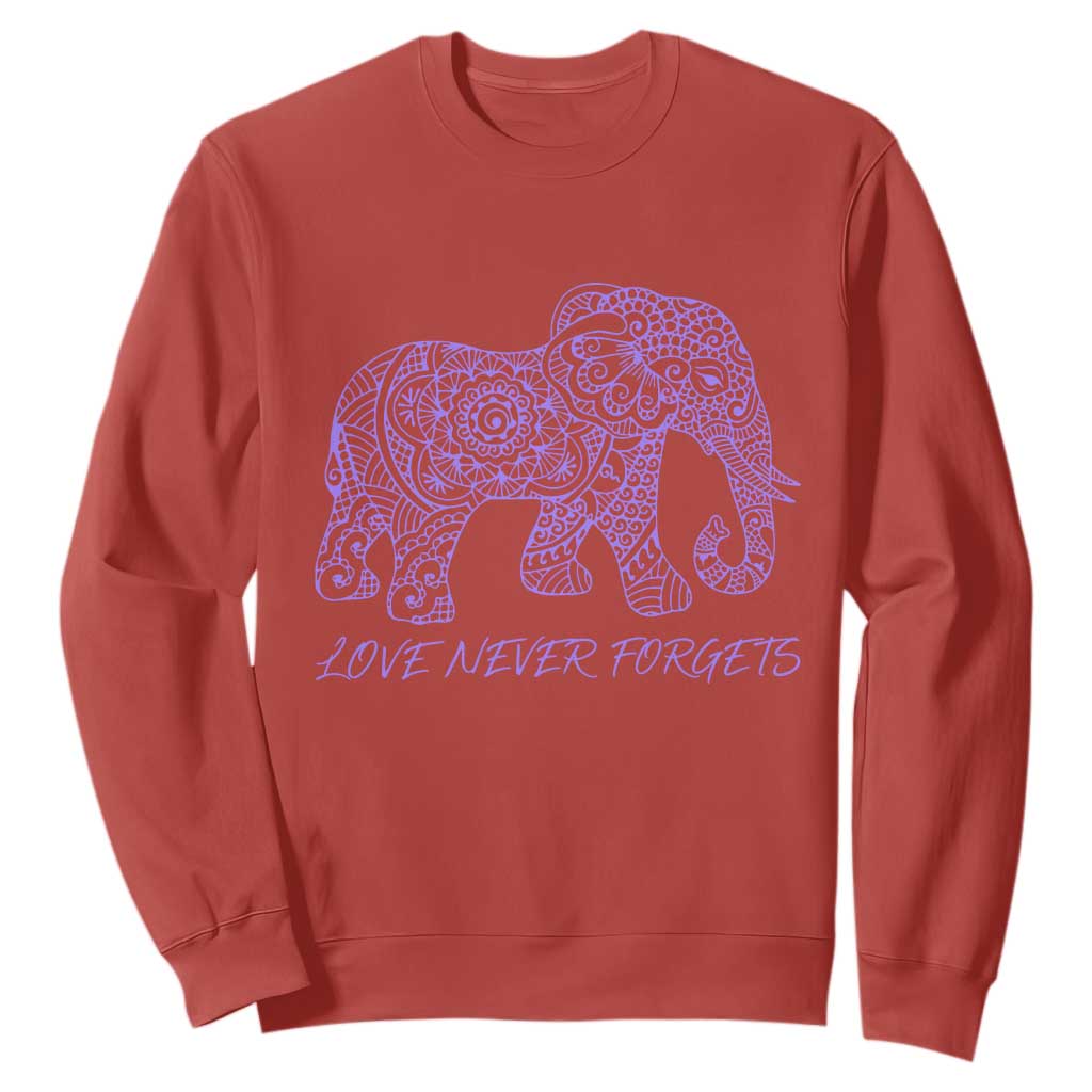 Love Never Forgets Elephant Mandala Sweatshirt Animal Lover Gift TS12 Red Print Your Wear