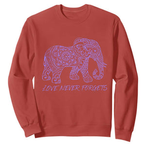 Love Never Forgets Elephant Mandala Sweatshirt Animal Lover Gift TS12 Red Print Your Wear